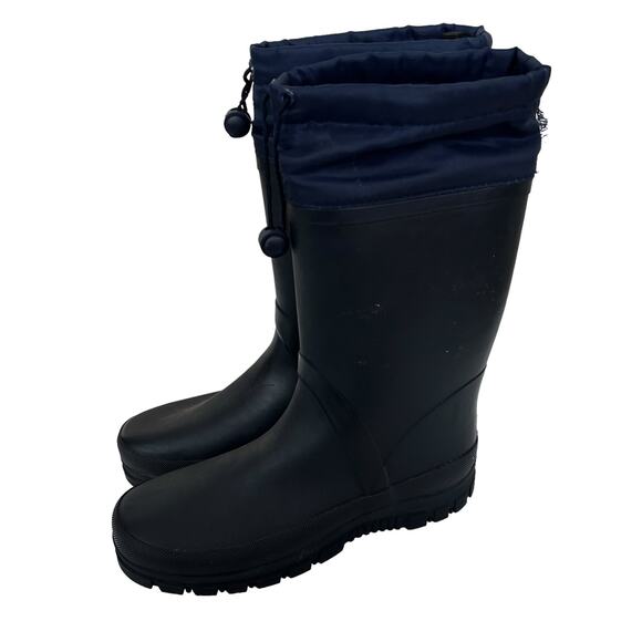 Lands End Navy Blue Lined Snow Rain Boots Sz 5 Youth - Picture 4 of 8